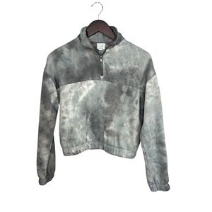 Cozy by Pink Rose Tie Dye Quarter Zip Cropped‎ Sweatshirt XS
